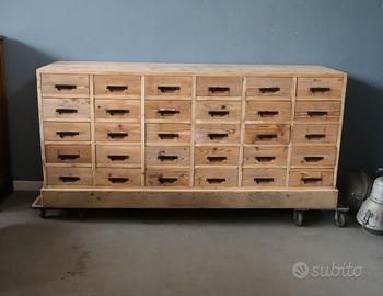 CASSETTIERA ANTICA MOBILE FARMACIA SCHEDARIO