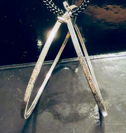 Orecchini argento925 a cerchio squadrati satinati