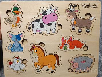 2 puzzle Montessori in legno Pikatoyz 1-2 anni 
