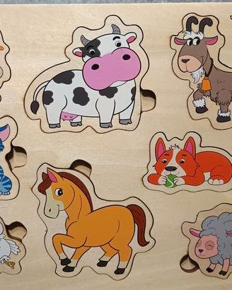 2 puzzle Montessori in legno Pikatoyz 1-2 anni 