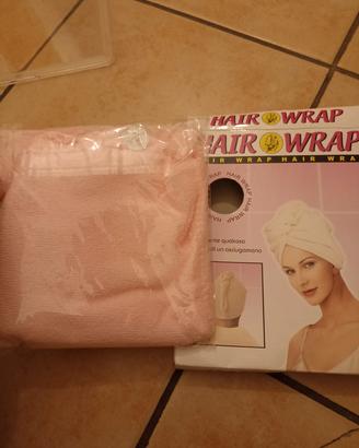 asciugamano per capelli con bottone 