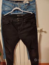 Set 2 jeans strappati Bershka, 44,46,nuovi
