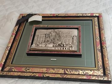 quadro specchio bassorilievo argento 925 fontana d