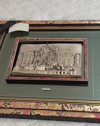 quadro specchio bassorilievo argento 925 fontana d