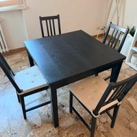 Tavolo legno Ikea allungabile e sedie
