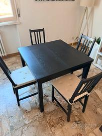 Tavolo legno Ikea allungabile e sedie
