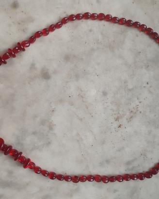 Collana artigianale rossa 2 come nuova