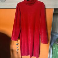 Vestito vintage rosso velluto anni 90/2000 tagliaS