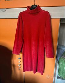 Vestito vintage rosso velluto anni 90/2000 tagliaS