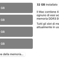 Kit 4 Moduli Ram DDR3 Totale 32 GB Mac Pro