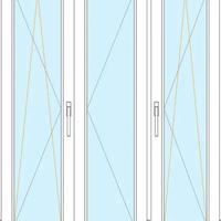 Balcone in alluminio bianco a 3 ante