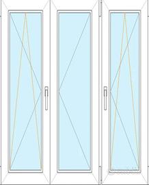 Balcone in alluminio bianco a 3 ante