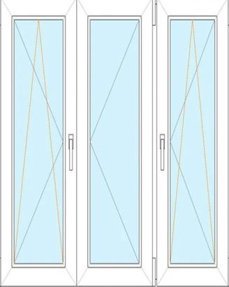 Balcone in alluminio bianco a 3 ante