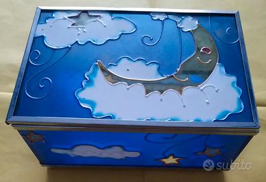 Cofanetto portagioie stile Vintage Luna e Stelle