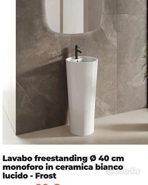 Lavabo Freestanding Ø 40 cm ceramica bianco nuovo