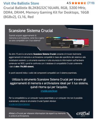 Crucial Ballistix RGB, 3200 MHz, DDR4