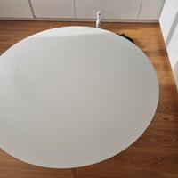 Tavolo tondo bianco e rovere