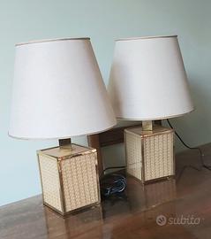 Coppia lampade Rattan - Lucite 