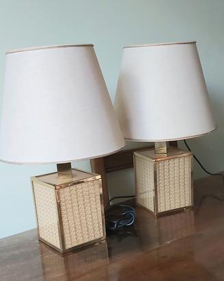 Coppia lampade Rattan - Lucite 