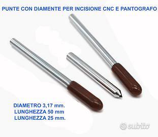 Punta diamante per incisione con pantografo