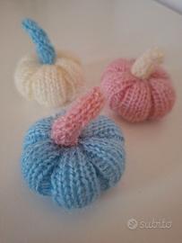 Set 3 Zucchette Decorative in Maglia con Mohair