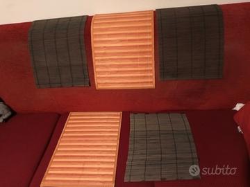 5 tovagliette all'americana o sottopiatto bambù