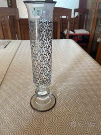 Vaso in cristallo e argento