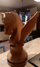 Scultura busto di cavallo pegaso 