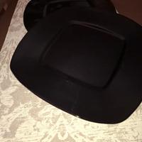 Set n. 18 Sottopiatto in vetro nero quadrati