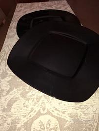 Set n. 18 Sottopiatto in vetro nero quadrati