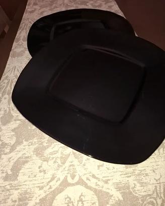 Set n. 18 Sottopiatto in vetro nero quadrati