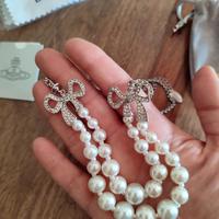 Collana con perle e fiocchi Vivienne Westwood