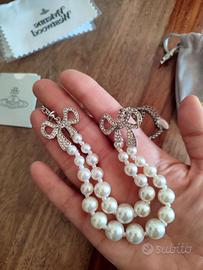 Collana con perle e fiocchi Vivienne Westwood