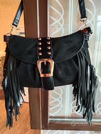 Borsa nera con frange