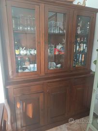 Vetrina (2 pezzi) legno massello