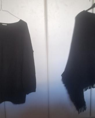Poncho "Danza" e maglione "Tezenis" misto lana