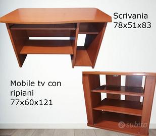 Mobile tv + Scrivania in legno da scontare - Roma