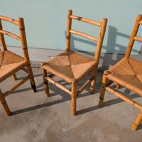 Tre sedie impagliate in manao