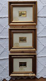 Quadri con torchio a mano in foglia oro