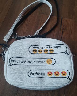 borsa terranova bianca con emogy 