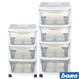 Bama CASSETTIERA BIANCA in PLASTICA con RUOTE 
