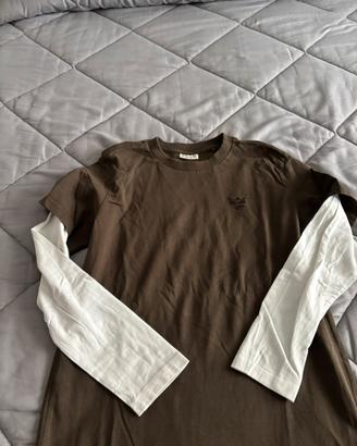 Maglietta bisnca e marrone