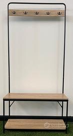 Appendiabiti con panca e scarpiera (8 pezzi)