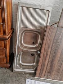 Lavello cucina acciaio inox 2 vasche gocciolatoio