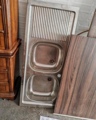Lavello cucina acciaio inox 2 vasche gocciolatoio