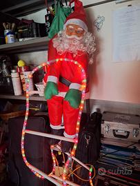 Babbo Natale con slitta luminosa