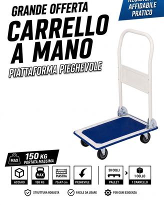 Carrello a Mano con Piattaforga pieghevole
