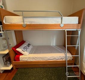 LETTO A CASTELLO ESTRAIBILE CON CASSETTONI