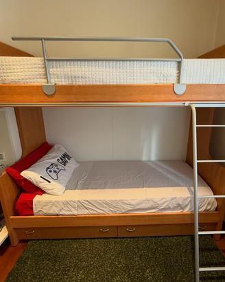 LETTO A CASTELLO ESTRAIBILE CON CASSETTONI