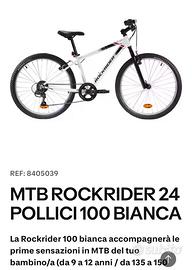 Bicicletta MTB 24 pollici bianca